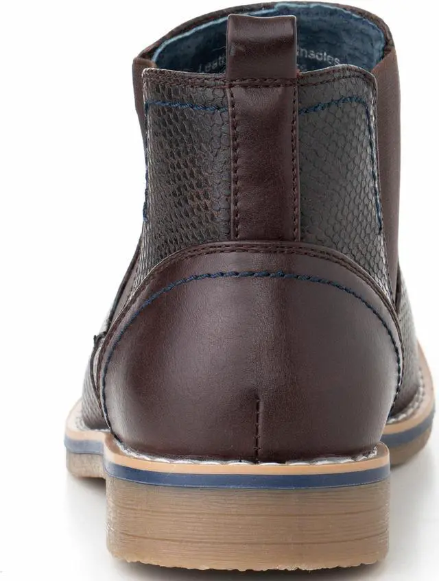 Alt view image 5 of 7 - Alpine Swiss Mens Nash Chelsea Boots Snakeskin Ankle Boot Genuine Leather Lined