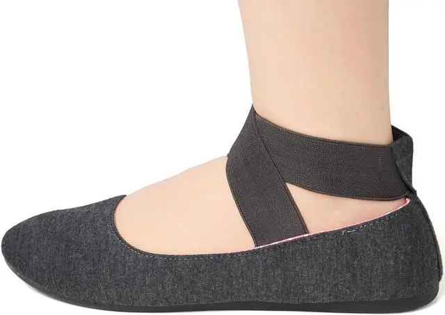 Alt view image 4 of 7 - Alpine Swiss Peony Ballet Flats Shoes For Women Elastic Ankle Strap Flats Round Closed-Toe Slip On Loafers Padded for Comfort Runs Small