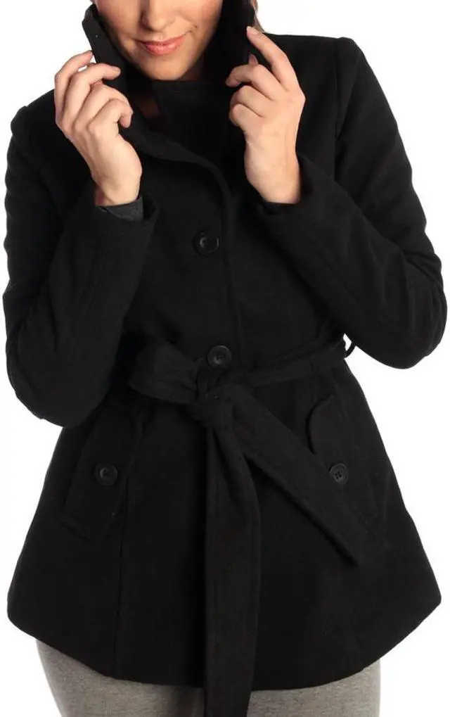 Alt view image 8 of 8 - Alpine Swiss Women’s Bella Belted Wool Blazer Coat