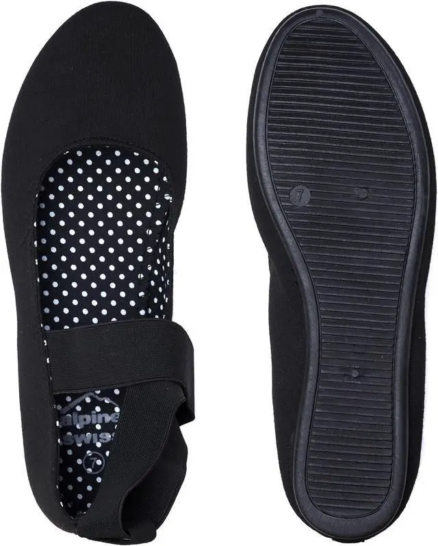 Alt view image 5 of 7 - Alpine Swiss Peony Ballet Flats Shoes For Women Elastic Ankle Strap Flats Round Closed-Toe Slip On Loafers Padded for Comfort Runs Small
