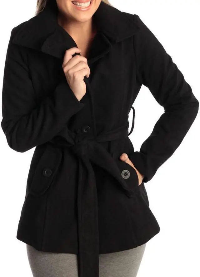 Alt view image 4 of 8 - Alpine Swiss Women’s Bella Belted Wool Blazer Coat