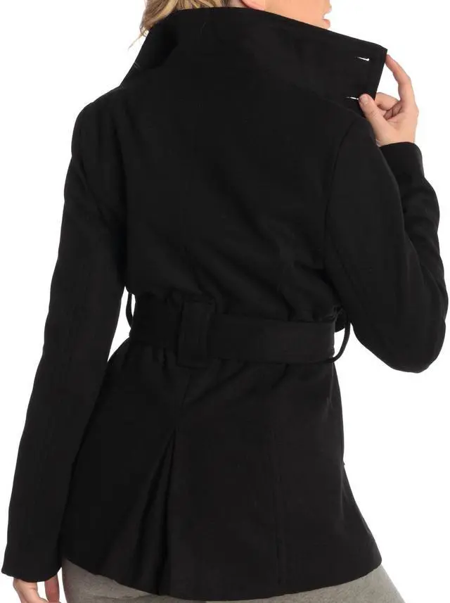 Alt view image 7 of 8 - Alpine Swiss Women’s Bella Belted Wool Blazer Coat