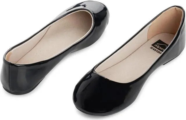 Alt view image 5 of 7 - Alpine Swiss Pierina Womens Classic Round Toe Ballet Flats Work Slip On Shoes