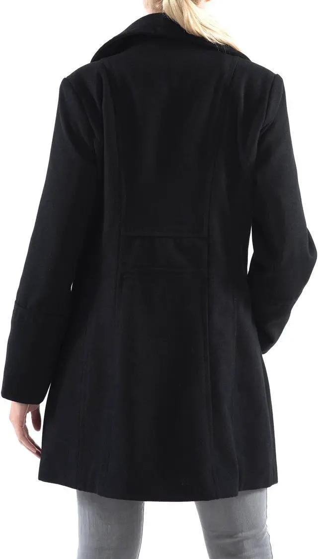 Alt view image 7 of 7 - Alpine Swiss Norah Womens Peacoat Runs Big Double-Breasted Jacket Flattering Fit