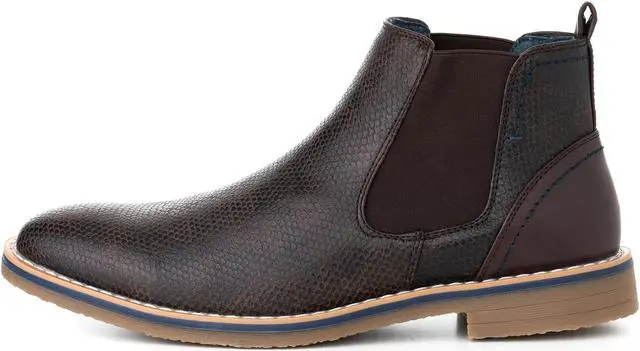 Alt view image 2 of 7 - Alpine Swiss Mens Nash Chelsea Boots Snakeskin Ankle Boot Genuine Leather Lined