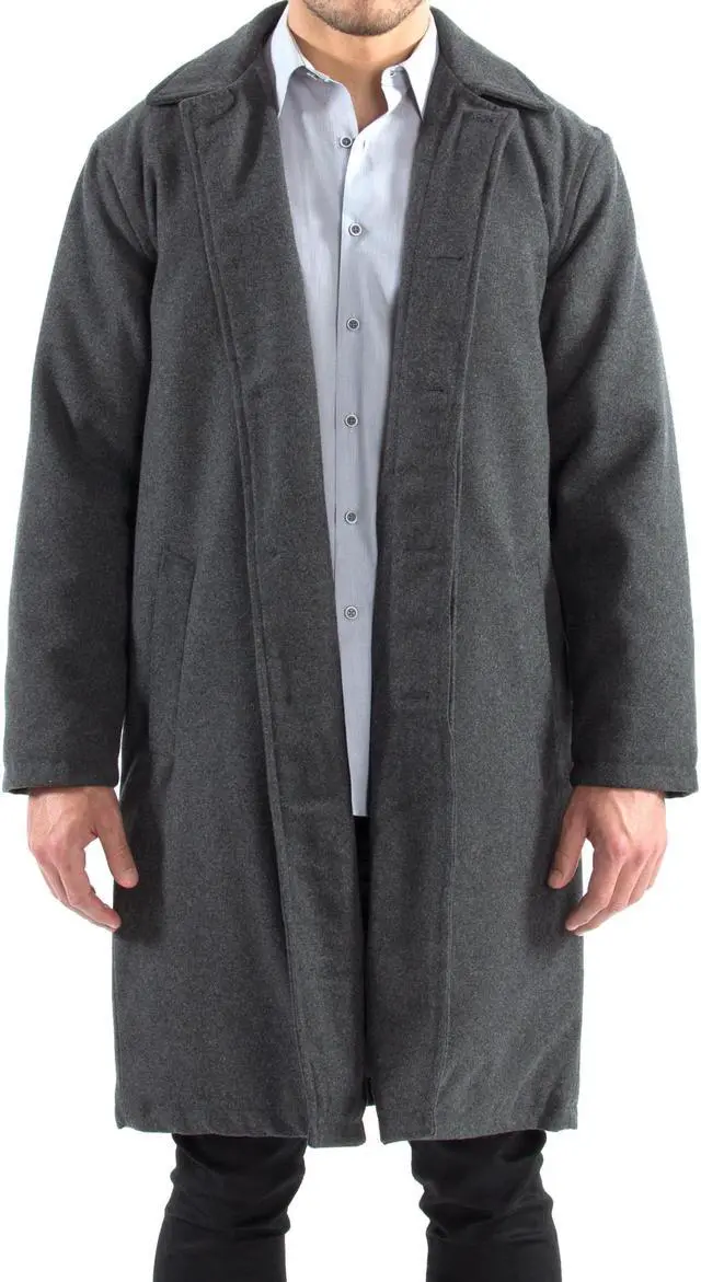 Alt view image 6 of 7 - Alpine Swiss Mens Zach Knee Length Jacket Top Coat Trench Wool Blend Overcoat