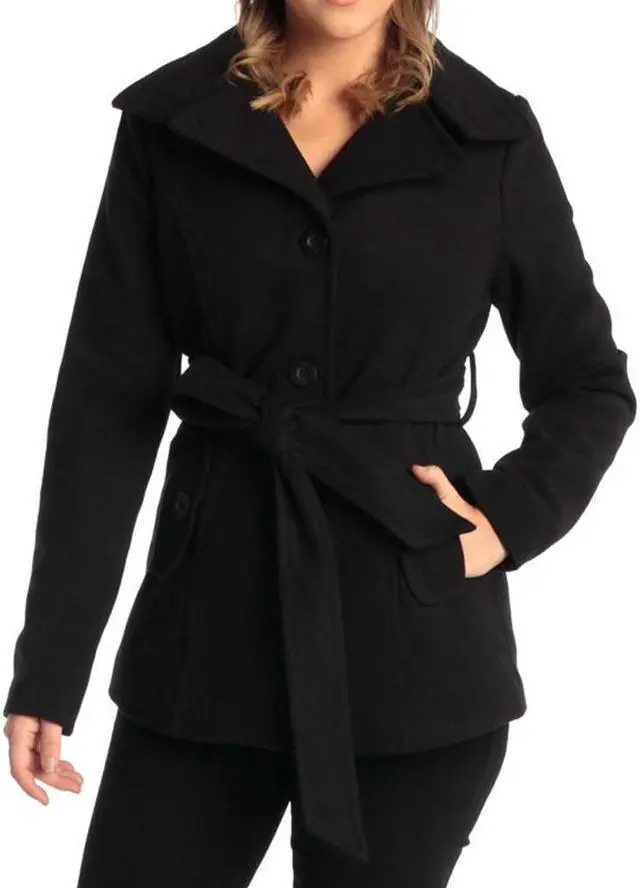 Alt view image 5 of 8 - Alpine Swiss Women’s Bella Belted Wool Blazer Coat