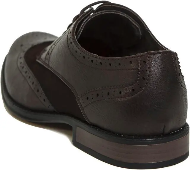 Alt view image 3 of 4 - Alpine Swiss Men’s Wing Tip Lace Two-Tone Oxford Dress Shoes