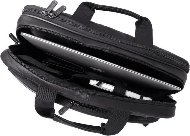 Alt view image 7 of 10 - Alpine Swiss Messenger Bag Leather 15.6 Laptop Briefcase Portfolio Business Case