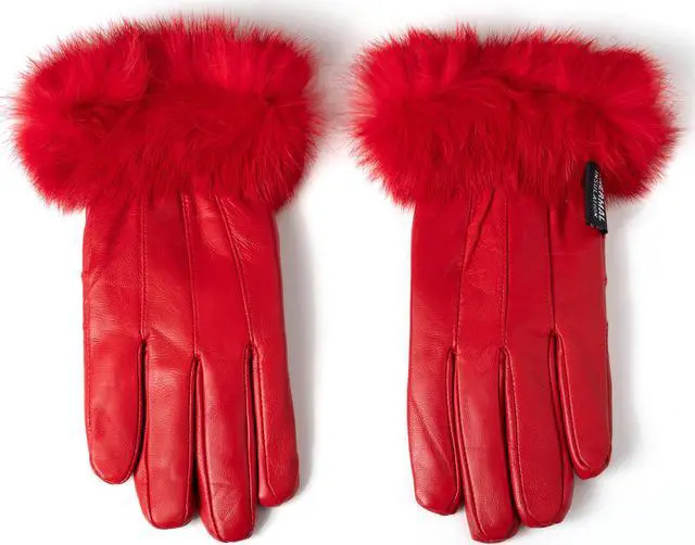 Alt view image 6 of 7 - Alpine Swiss Womens Dressy Gloves Genuine Leather Thermal Lined Faux Fur Cuffs