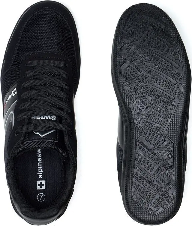 Alt view image 5 of 7 - Alpine Swiss Liam Mens Fashion Sneakers Suede Trim Low Top Lace Up Tennis Shoes