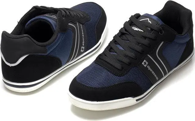 Alt view image 3 of 7 - Alpine Swiss Liam Mens Fashion Sneakers Suede Trim Low Top Lace Up Tennis Shoes