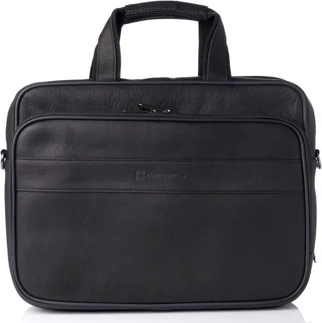 Main image of Alpine Swiss Messenger Bag Leather 15.6 Laptop Briefcase Portfolio Business Case