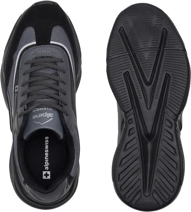 Alt view image 5 of 6 - Alpine Swiss Stuart Mens Chunky Sneakers Retro Platform Dad Tennis Shoes