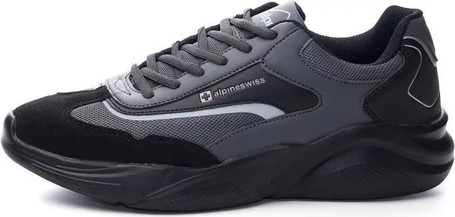 Alt view image 3 of 6 - Alpine Swiss Stuart Mens Chunky Sneakers Retro Platform Dad Tennis Shoes