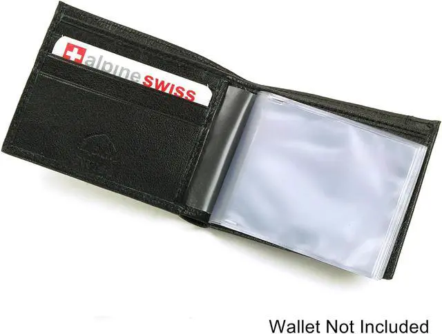 Alt view image 5 of 11 - Alpine Swiss SET OF 2 Wallet Insert Replacements 6 page Card Holder Made in USA