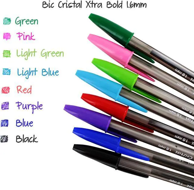Alt view image 3 of 17 - BIC Pen,Cristal,Xtra Bold,24 MSBAPP241AST