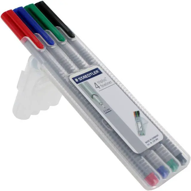 Alt view image 2 of 2 - Staedtler Triplus Fineliner 0.3mm Assorted Markers, Pack of 4