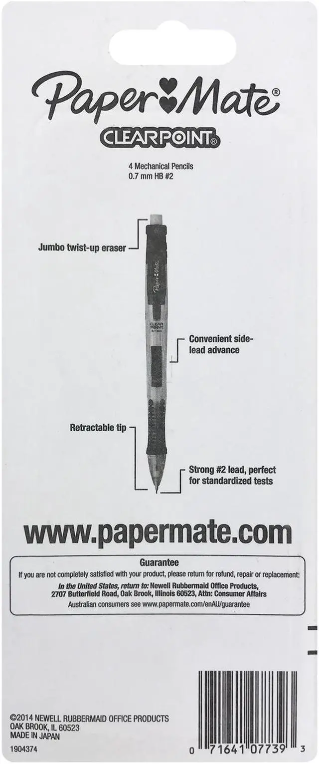 Alt view image 2 of 3 - PaperMate Clear Point Mechanical Pencil 0.7mm HB #2 Assorted Colors 4Pk 2087147
