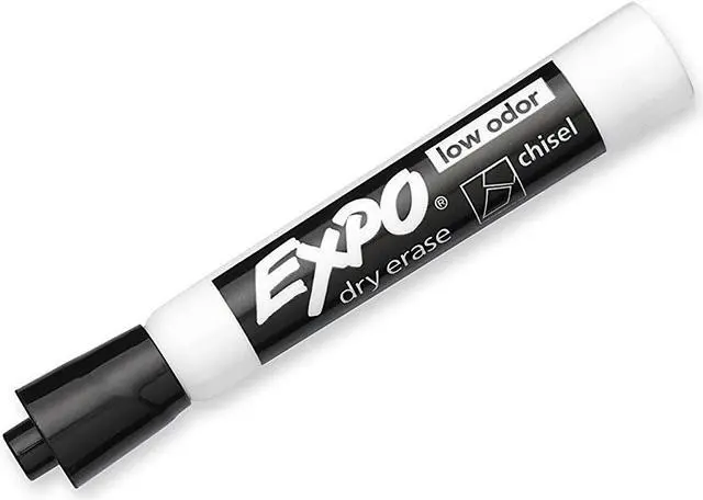 Alt view image 3 of 9 - Expo Low Odor Dry Erase Markers, Chisel Tip, Black Ink, 4-Count (80661)