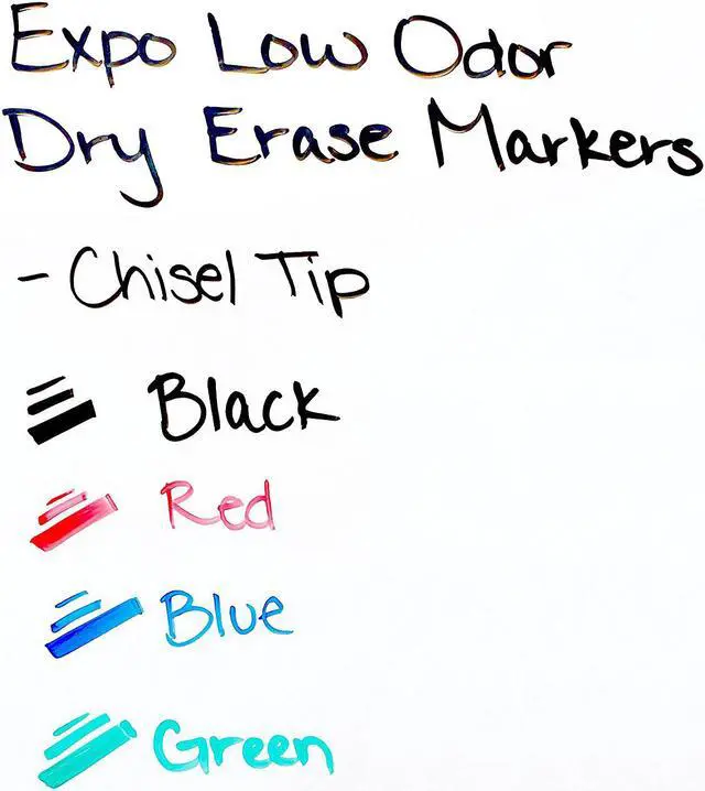 Alt view image 5 of 9 - Expo Low Odor Dry Erase Markers, Chisel Tip, Black Ink, 4-Count (80661)