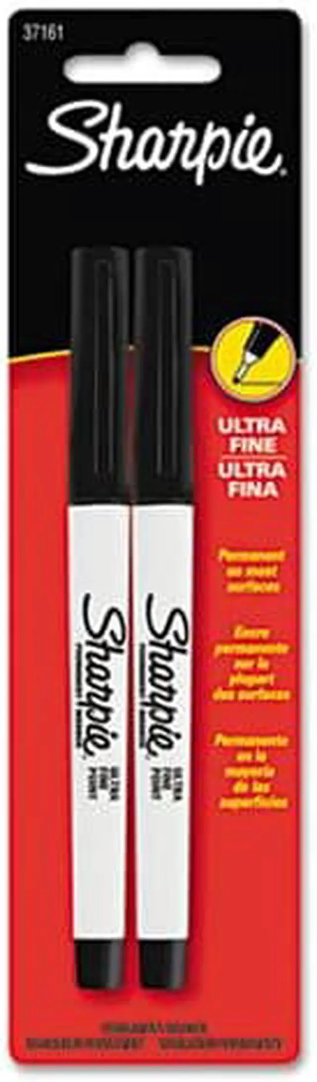 Alt view image 2 of 7 - Sharpie Permanent Marker Ultra Fine Point 2/CD Black 37161PP