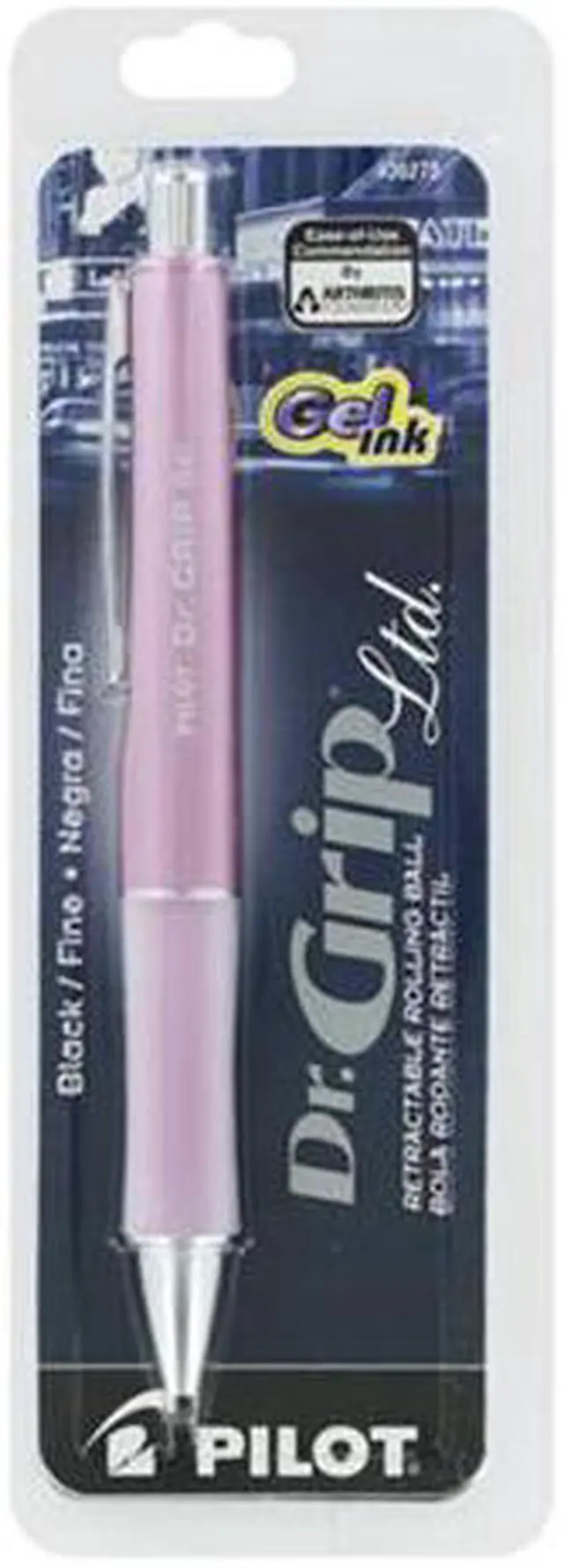 Main image of Pilot Dr. Grip Roller Ball Retractable Gel Pen, Black Ink, Fine Point, 0.7 mm, Pink Barrel, EA - PIL36273