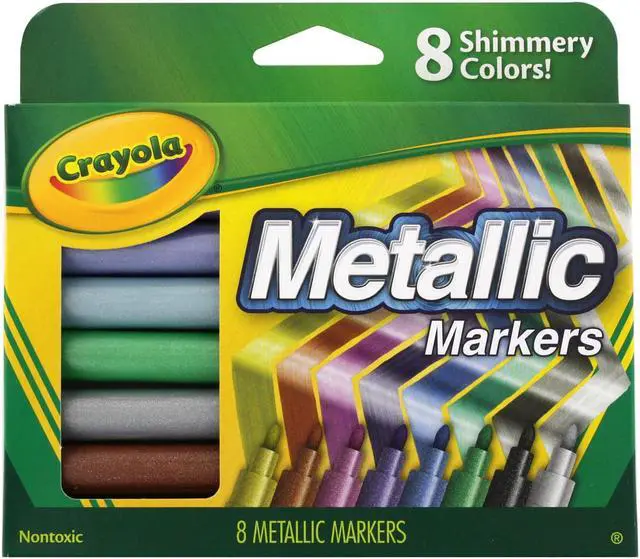 Alt view image 4 of 20 - Crayola Metallic Markers Assorted 8/Set 588628