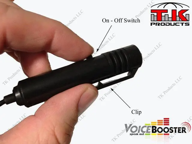 Alt view image 2 of 2 - VoiceBooster Dual Tie-Clip Handheld Microphone with On/Off Switch for VoiceBooster & Aker Voice Amplifiers