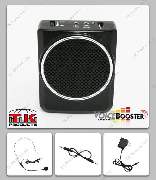 Alt view image 2 of 5 - VoiceBooster Voice Amplifier & Mp3 Player 12watts Black MR1700 (Aker), Portable, for Teachers, Coaches, Tour Guides, Presentations, Costumes, Etc.