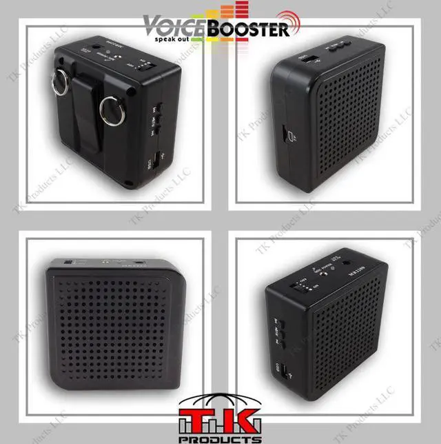 Alt view image 3 of 4 - VoiceBooster Voice Amplifier & Mp3 Player 16watts Black MR2200 (Aker), Portable, for Teachers, Coaches, Tour Guides, Presentations, Costumes, Etc.