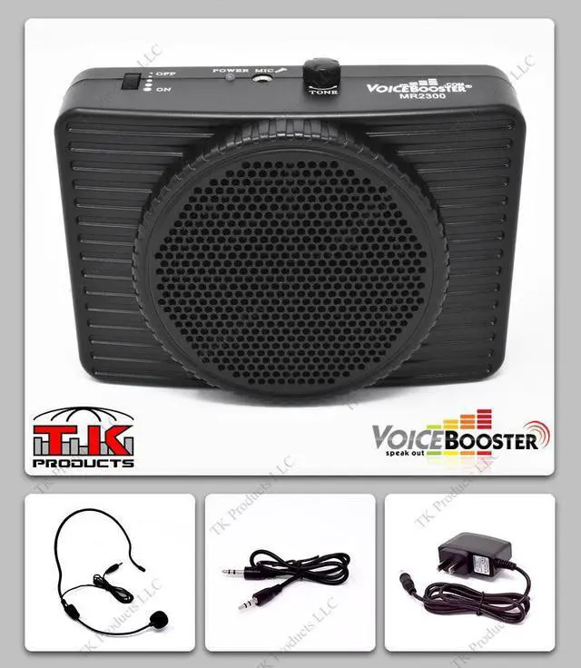 Alt view image 3 of 6 - VoiceBooster Voice Amplifier 20watts Black MR2300 (Aker), Portable, for Teachers, Coaches, Tour Guides, Presentations, Costumes, Etc.