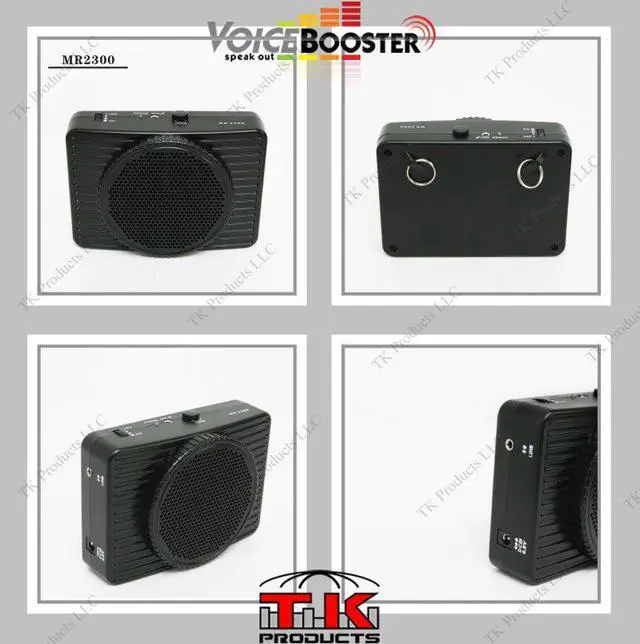 Alt view image 5 of 6 - VoiceBooster Voice Amplifier 20watts Black MR2300 (Aker), Portable, for Teachers, Coaches, Tour Guides, Presentations, Costumes, Etc.