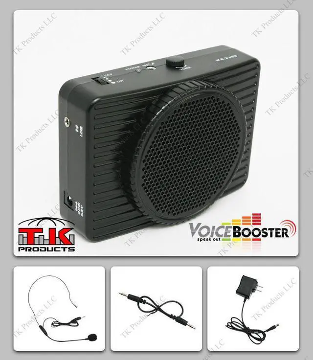 Alt view image 4 of 6 - VoiceBooster Voice Amplifier 20watts Black MR2300 (Aker), Portable, for Teachers, Coaches, Tour Guides, Presentations, Costumes, Etc.