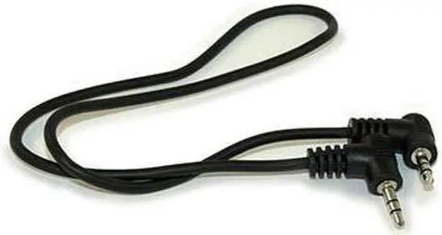 Alt view image 2 of 2 - 3.5mm Male to 3.5mm Male Speaker Cable RIGHT ANGLE 1.5ft