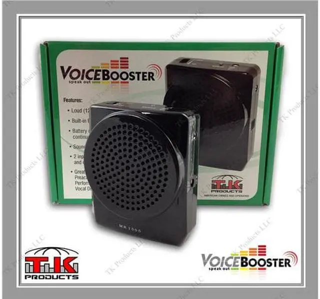 Main image of VoiceBooster Voice Amplifier 12watts Black MR1505 (Aker), Portable, for Teachers, Coaches, Tour Guides, Presentations, Costumes, Etc.
