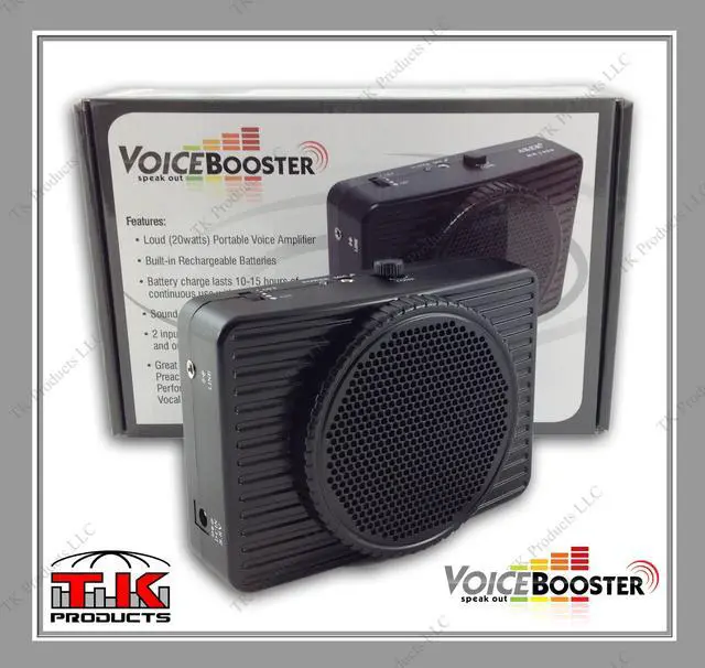 Main image of VoiceBooster Voice Amplifier 20watts Black MR2300 (Aker), Portable, for Teachers, Coaches, Tour Guides, Presentations, Costumes, Etc.