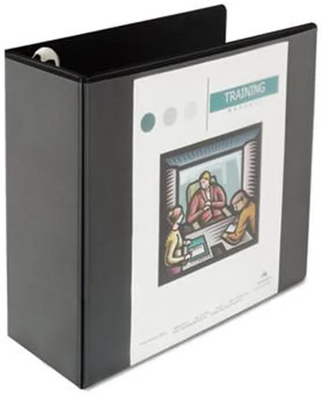 Main image of Comfort Grip Deluxe Plus D-Ring View Binder, 5" Capacity, 8-1/2 x 11, Black - UNV30755