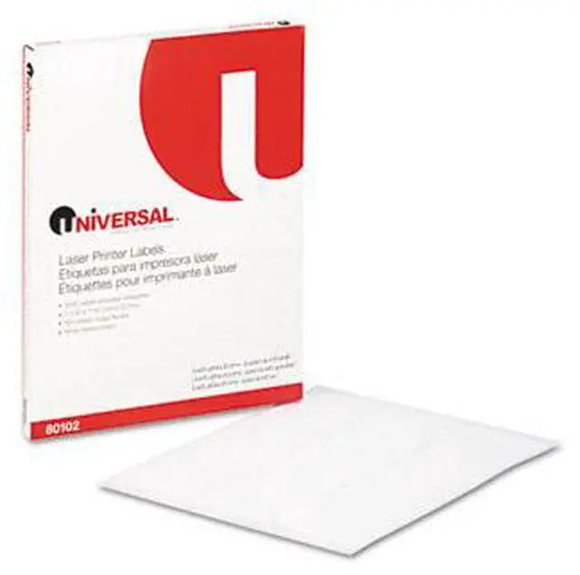 Main image of Laser Printer Permanent Labels, 1 x 2-5/8, White, 3000/Box - UNV80102