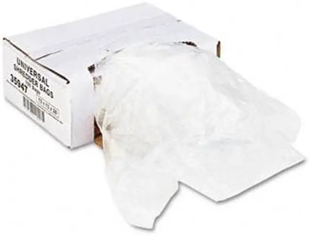 Main image of High-Density Shredder Bags, 13w x 13d x 28h, 100 Bags/Carton, Clear - UNV35947