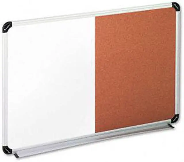 Alt view image 2 of 2 - Cork/Dry Erase Board, Melamine, 24 X 18, Black/Gray Aluminum/Plastic F