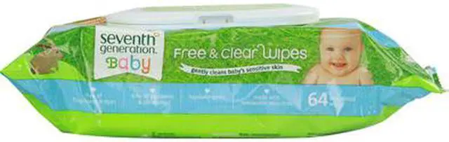 Alt view image 3 of 20 - Seventh Generation Baby Wipes - Free and Clear - 64 Count Diapers and Wipes