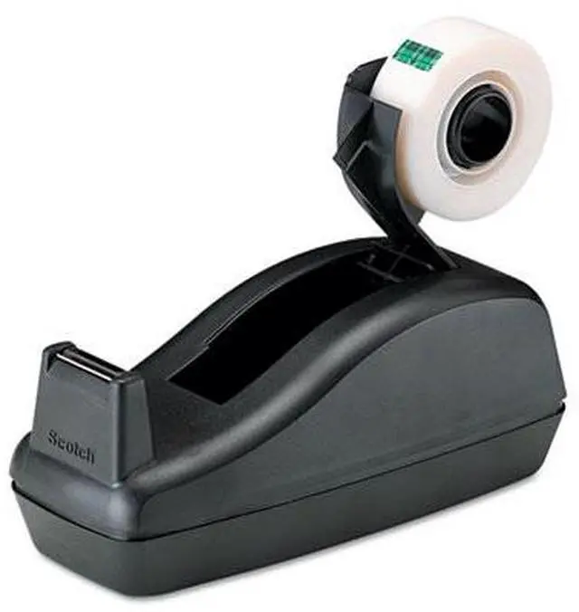 Alt view image 5 of 5 - 3M C40BK Deluxe Desktop Tape Dispenser  Attached 1 in.core  Heavily Weighted  Black