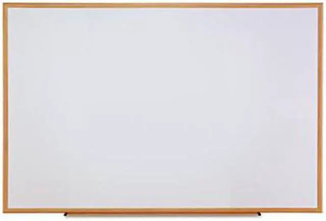 Main image of Dry-Erase Board, Melamine, 72 X 48, White, Oak-Finished Frame