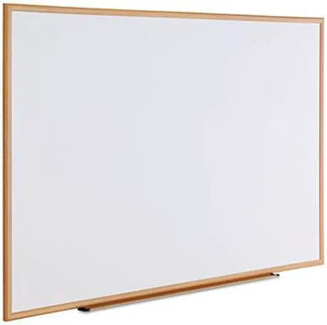 Alt view image 3 of 3 - Dry-Erase Board, Melamine, 72 X 48, White, Oak-Finished Frame