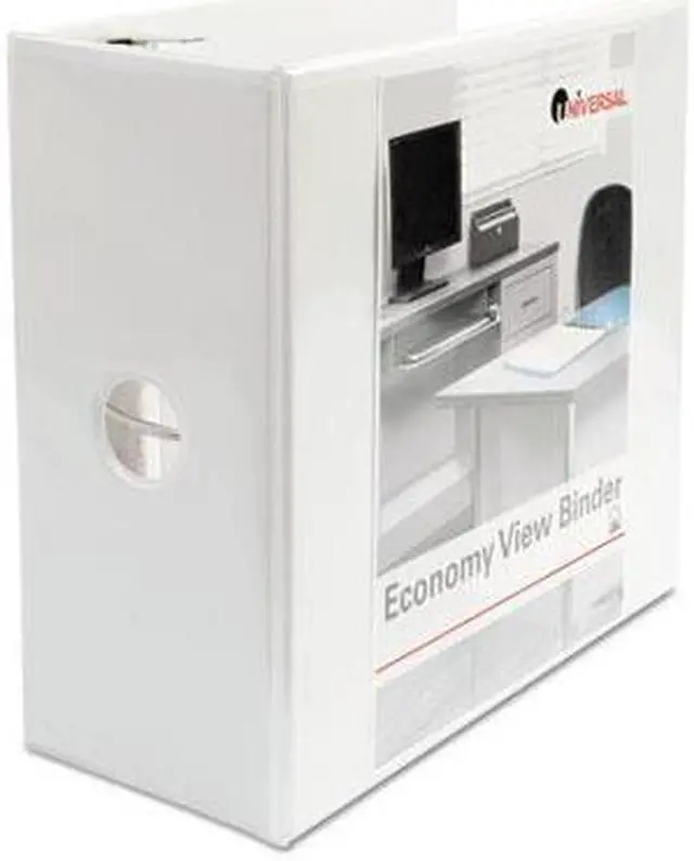 Alt view image 2 of 3 - Economy D-Ring Vinyl View Binder, 5" Capacity, White