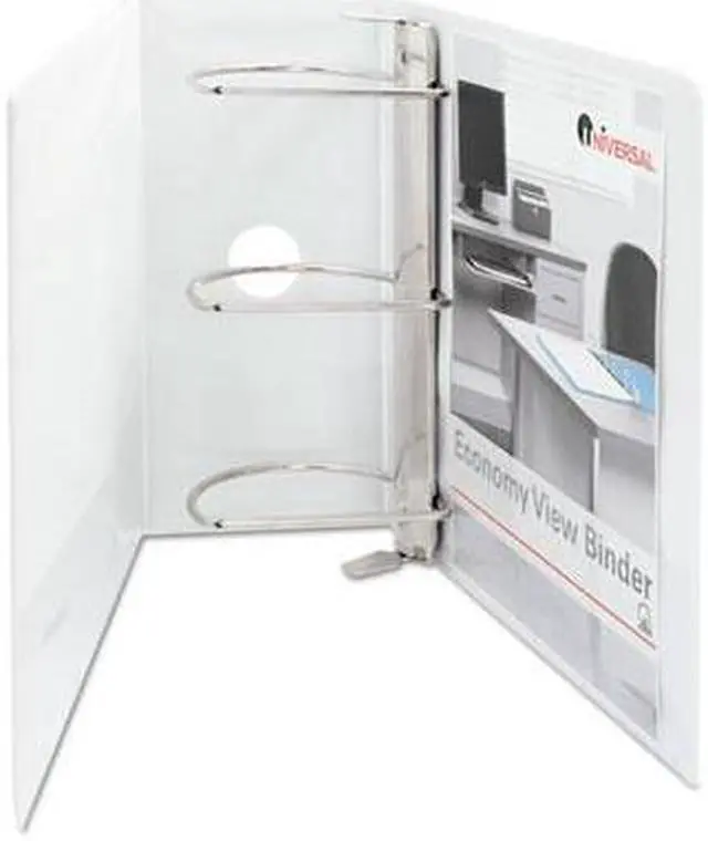 Alt view image 3 of 3 - Economy D-Ring Vinyl View Binder, 5" Capacity, White