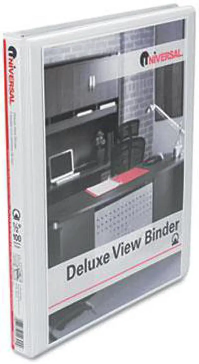 Main image of Deluxe Round Ring Vinyl View Binder, 1/2" Capacity, White