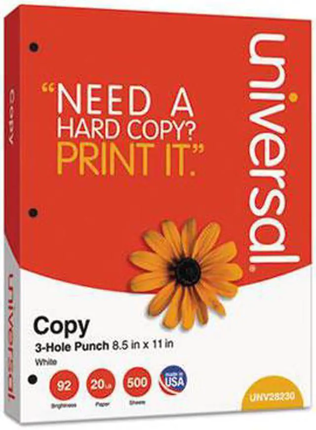 Main image of Copy Paper, 92 Brightness, 20Lb, 8-1/2 X 11, 3-Hole Punch, White, 5000 Shts/Ctn