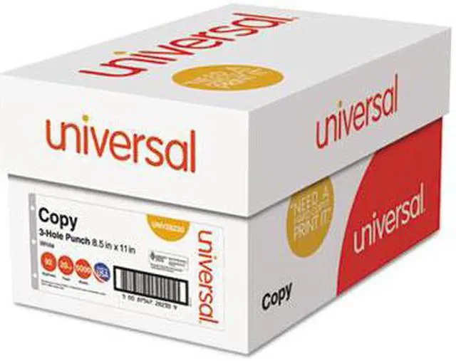 Alt view image 2 of 2 - Copy Paper, 92 Brightness, 20Lb, 8-1/2 X 11, 3-Hole Punch, White, 5000 Shts/Ctn